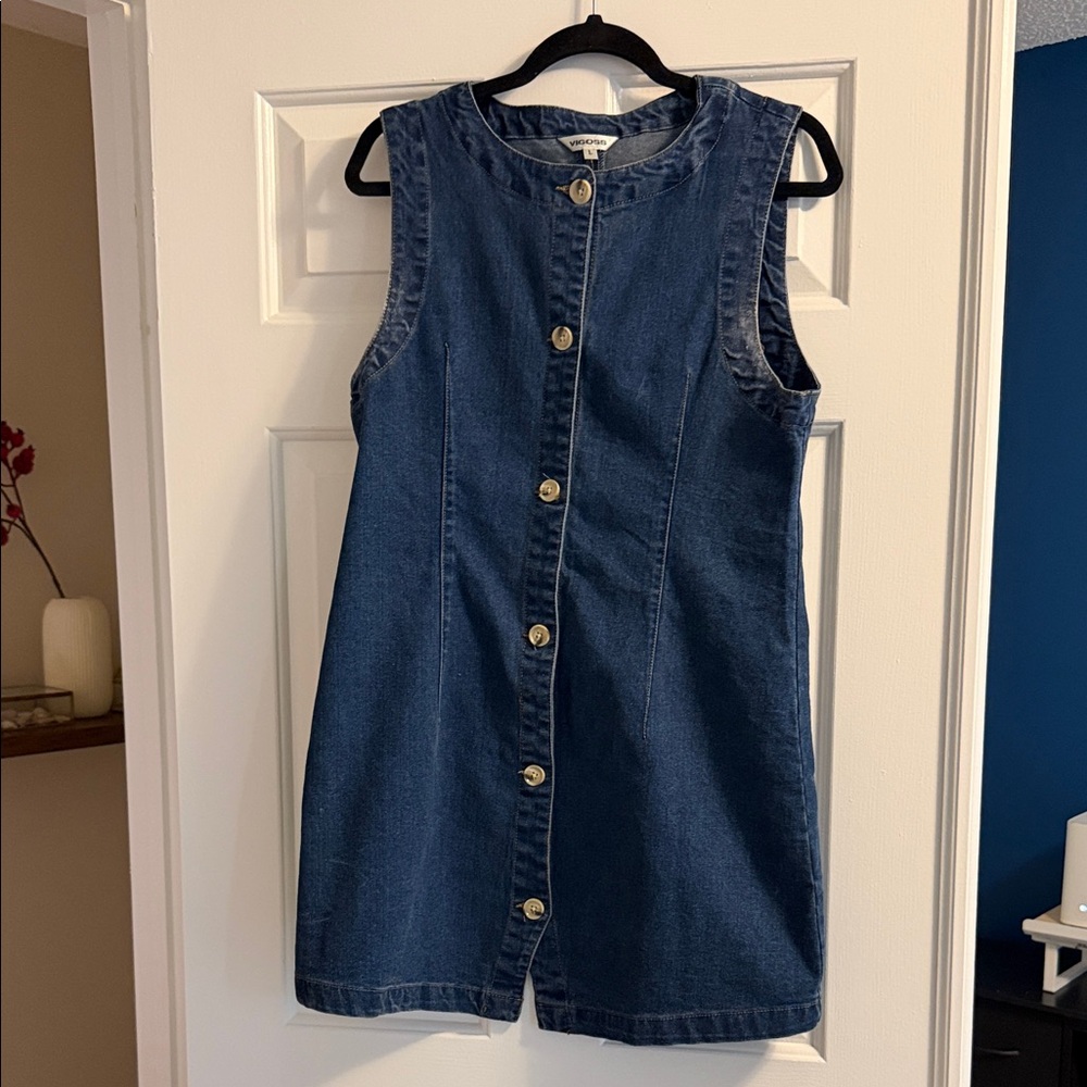 Vigoss Blue Denim Top with Button Detail